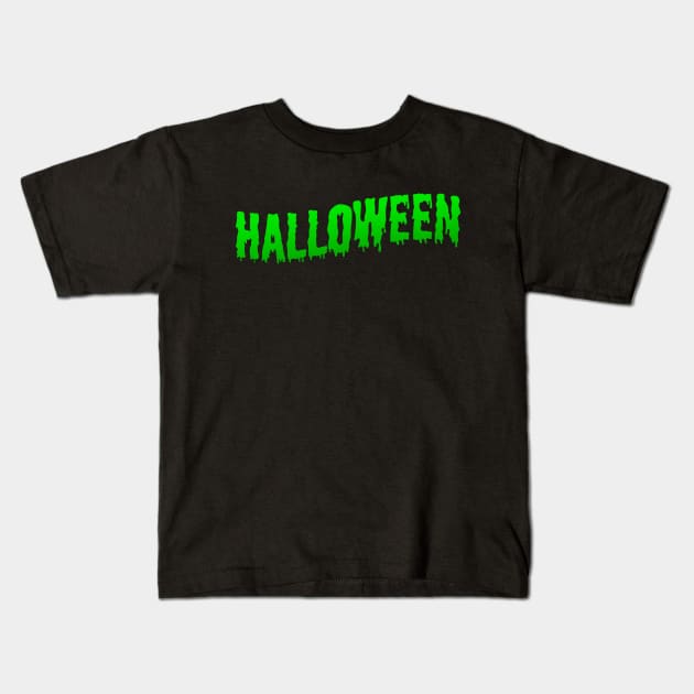 Green Halloween Kids T-Shirt by Widmore